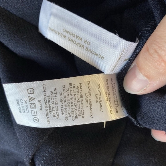 Ann Taylor Dress Pants Womens 14 Blue Wool Blend Wide Leg Trouser - Picture 12 of 14